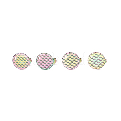 Ion Plating(IP) 304 Stainless Steel Ear Stud Findings STAS-O119-16C-M-1