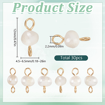 30Pcs Natural Cultured Freshwater Pearl Connector Charms PALLOY-SC00005-1