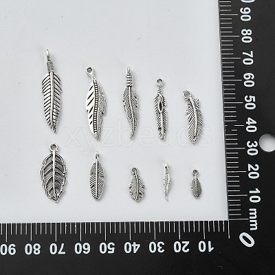 100Pcs 10 Styles Tibetan Style Alloy Pendants TIBEP-CJ0002-99-1