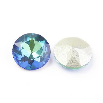 Pointed Back & Back Plated Glass Rhinestone Cabochons X-RGLA-J012-10mm-001SP-1