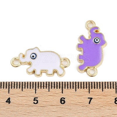 Alloy Enamel Elephant Connector Charms FIND-K020-22G-1