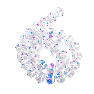Glass with Enamel Beads Strands GLAA-M047-01G-1
