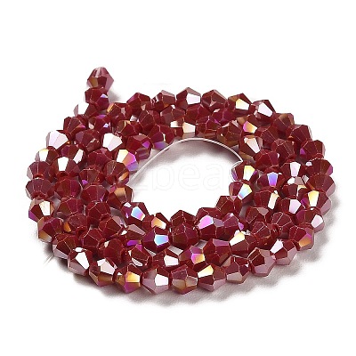 Opaque Solid Color Electroplate Glass Beads Strands GLAA-F029-P4mm-A01-1