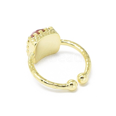 Adjustable Natural Gemstone Finger Rings RJEW-L089-13G-1