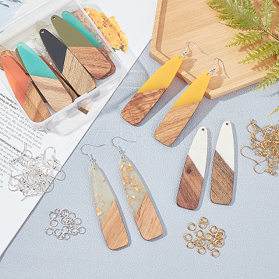 DIY Wooden Dangle Earring Making Kits DIY-OC0006-39-1