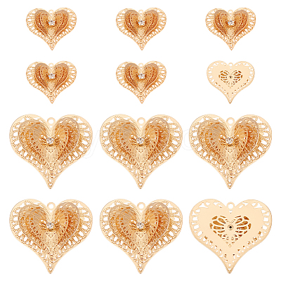 12Pcs 2 Styles Brass Pendants KK-NB0003-92LG-1