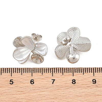 Brass Enamel Stud Earring Findings KK-CBA58F9-01P-04-1