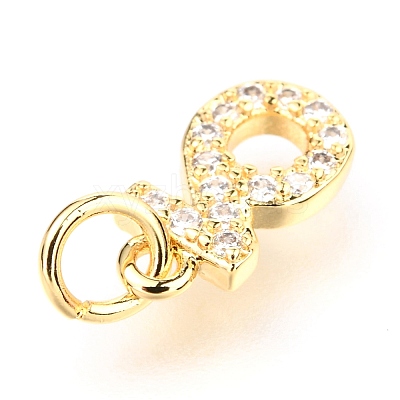 Brass Micro Pave Cubic Zirconia Charms ZIRC-O037-21G-1