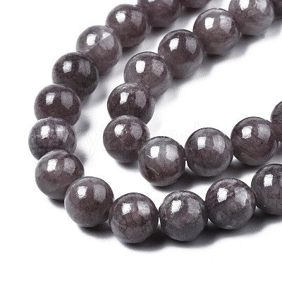 Natural Dyed Yellow Jade Gemstone Bead Strands G-R271-8mm-Y23-1