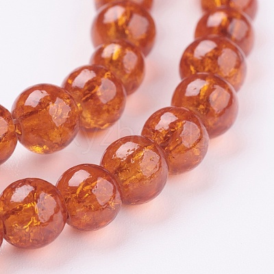 Spray Painted Crackle Glass Beads Strands X-CCG-Q001-6mm-09-1