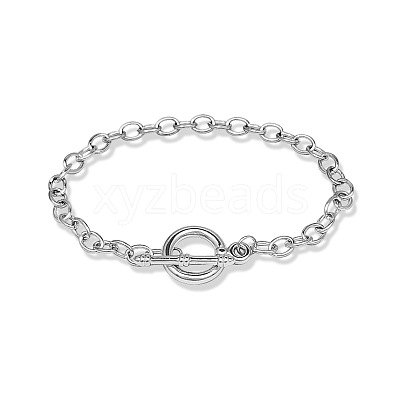 Alloy Cable Chain Bracelets PALLOY-TAC0011-82P-RS-1