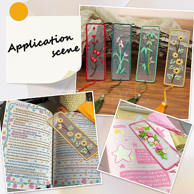 DIY Bookmarks Embroidery Kits DIY-SC0029-44B-1