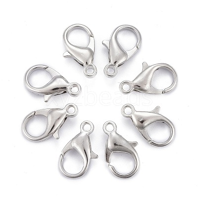 Platinum Plated Alloy Lobster Claw Clasps X-E105-NF-1