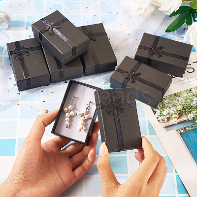 Rectangle Paper Jewelry Gift Boxes with Bowknot LS-CON-TAC0010-79A-1