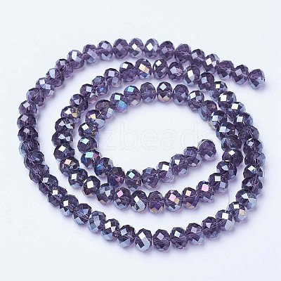 Electroplate Glass Beads Strands EGLA-A034-T6mm-B13-1