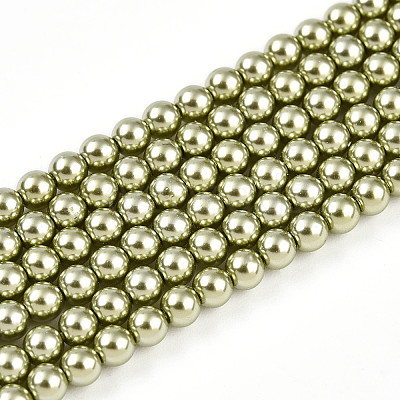 Baking Paint Pearlized Glass Pearl Bead Strands HY-N002-3mm-A07-1