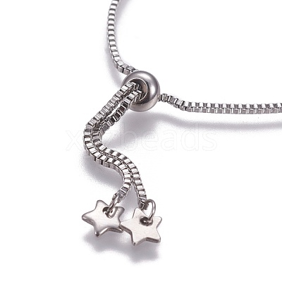 Tarnish Resistant Stainless Steel Slider Bracelet Making AJEW-JB00478-03-1