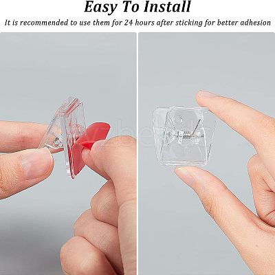 24Pcs Self-Adhesive Hanging Spring Clips AJEW-FH0002-69-1