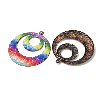 Rainbow Color Printed Iron Pendants RN-CBA3547-03A-1