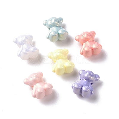Opaque Acrylic Glitter Beads OACR-E010-06-1