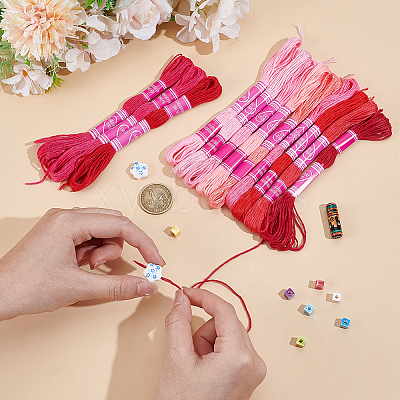 12 Skeins 6-Ply Polycotton(Polyester Cotton) Embroidery Floss DIY-CY0002-94E-1