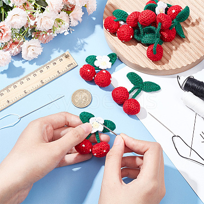 8Pcs 2 Style Cotton Crochet Ornament Accessories DIY-DR0001-08-1