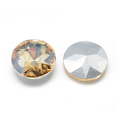 Pointed Back Glass Rhinestone Cabochons RGLA-T029-8mm-09-1
