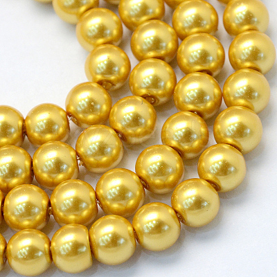Baking Paint Pearlized Glass Pearl Round Bead Strands HY-Q003-4mm-31-1