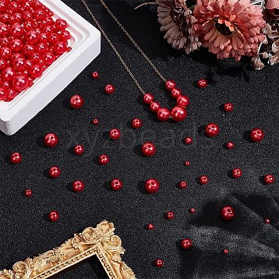 2120Pcs 8 Styles Imitation Pearl Resin Beads Strands RESI-AR0001-47-1