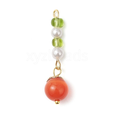 10Pcs 10 Colors Cat Eye Pendants PALLOY-JF04084-1