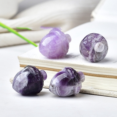 Natural Amethyst Carved Healing Acorn Figurines PW-WG75049-08-1