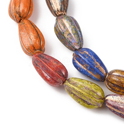 Painted Glass Beads Strands X-GLAA-B037-06-1