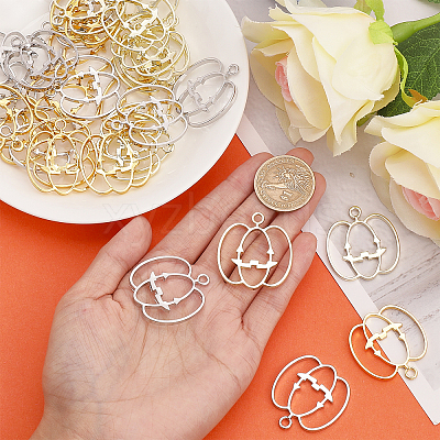 30Pcs 3 Colors Autumn Plating Alloy Open Back Bezel Pendants FIND-CA0007-79-1