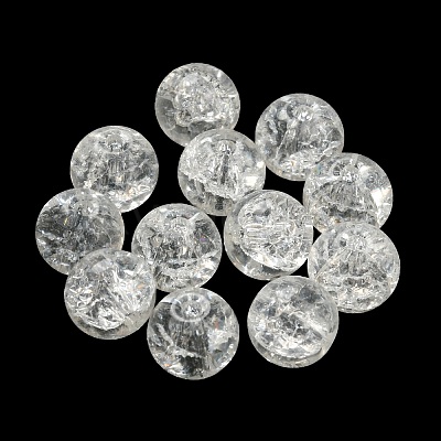 Transparent Spray Painting Crackle Glass Beads GLAA-L046-01B-22-1