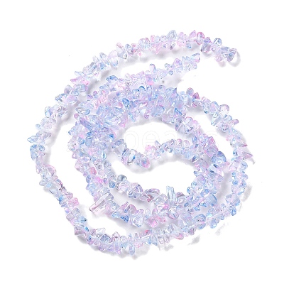 Spray Painted Transparent Glass Beads Strands X-GLAA-P060-01A-16-1