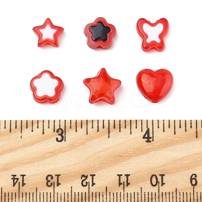 200Pcs 6 Styles Transparent & Opaque Acrylic Beads TACR-FS0001-54F-1
