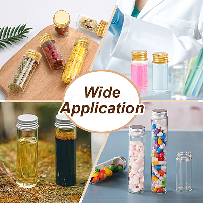 80Pcs Clear Glass Bead Storage Tubes CON-BC0007-38-1