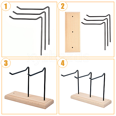 1-Tier 3-Row Wood Jewelry Display Stands EDIS-WH0016-009A-1