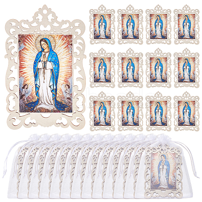 1 Bag Printed Religion Plywood Big Pendants WOOD-UN0001-33B-1