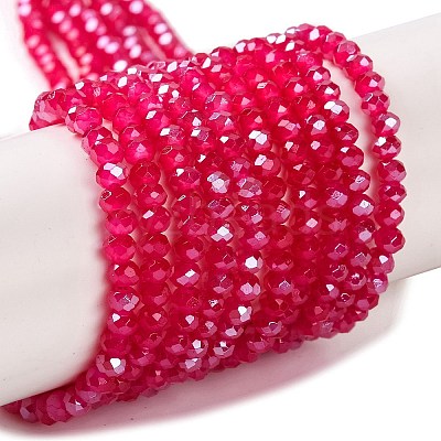 Baking Electroplate Glass Beads Strands X-DGLA-A039-J4mm-B21-1