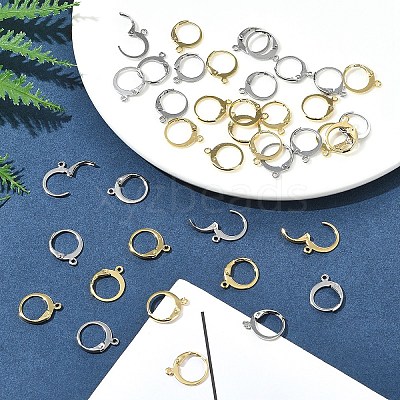 40Pcs 2 Colors 304 Stainless Steel Leverback Earring Findings STAS-FS0001-72-1