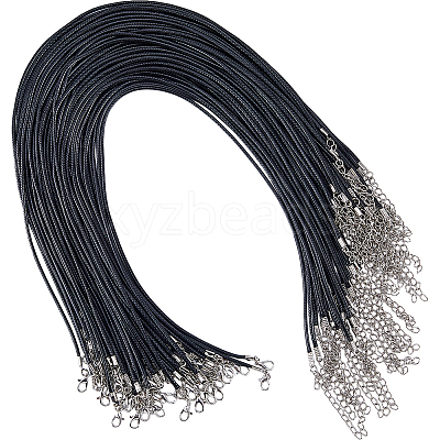 50Pcs Waxed Imitation Leather Cord Necklace Makings AJEW-SP0001-04-1
