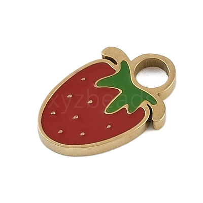 304 Stainless Steel Enamel Charms STAS-I338-01G-15-1