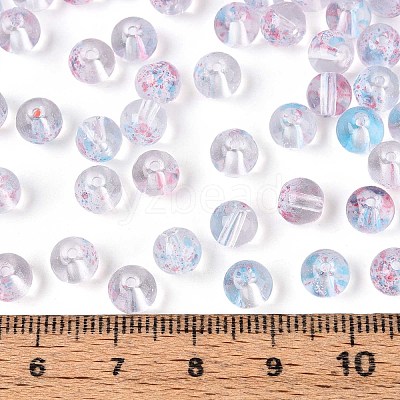 Baking Paint Transparent Glass Beads DGLA-T004-08C-1