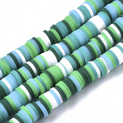 Handmade Polymer Clay Beads Strands X-CLAY-R089-6mm-080-1