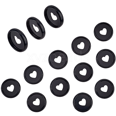 50Pcs Flat Round Heart Acrylic Loose Leaf Ring Round Binder Discs DIY-CP0012-14-1