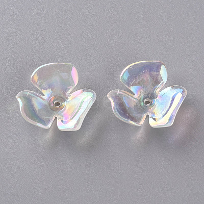 3-Petal Transparent Acrylic Bead Caps X-TACR-S156-016-1