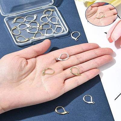 20Pcs 2 Colors Brass Leverback Earring Findings KK-FS0001-47-1