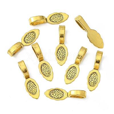 Tibetan Style Alloy Glue-on Flat Pad Bails GLF10728Y-1