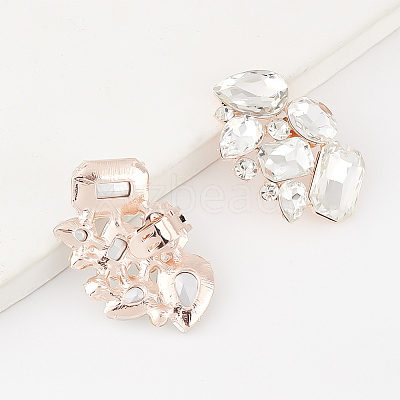 Elegant Alloy Rhinestone Detachable Shoe Buckle Clips AJEW-FG0002-31-1